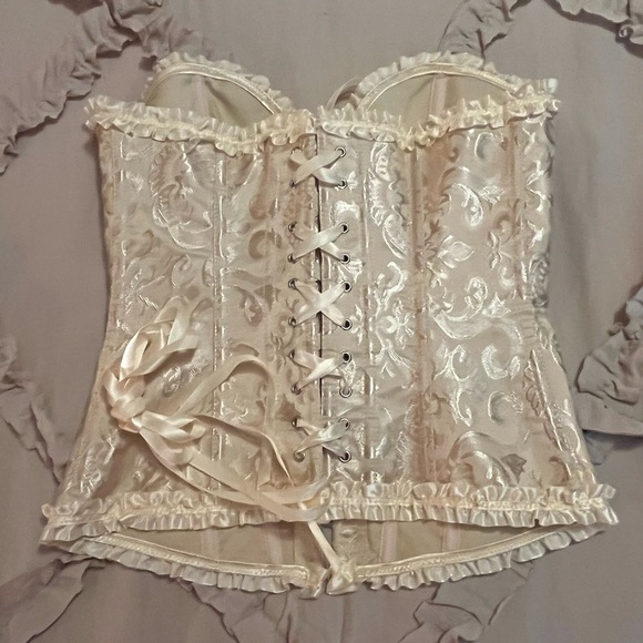 Source Unknown/Women’s NWOT Gold and Cream Lace-Up Corset Size S - Picture 5 of 8